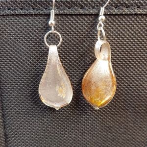 handmade amber glass drop earrings